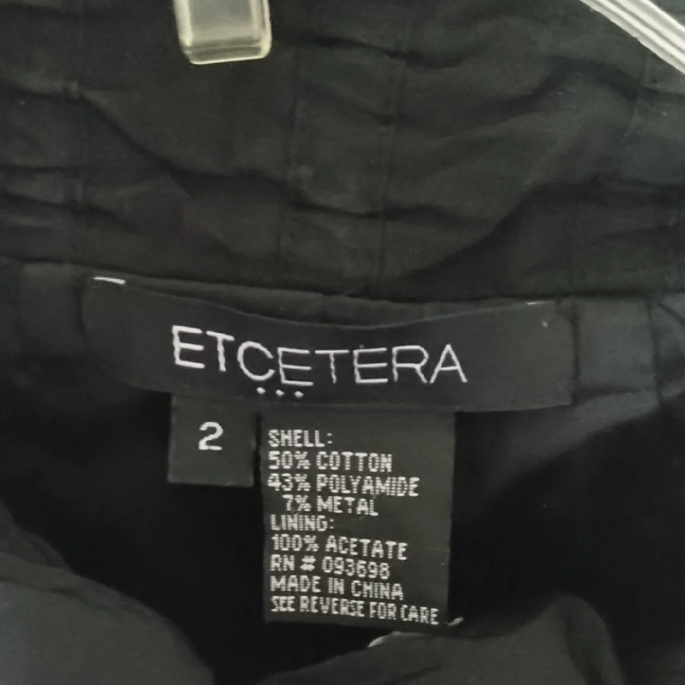 Etcetera Black Pea Coat with Standing Collar - Picture 8 of 15